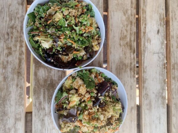 Two bowls of salad