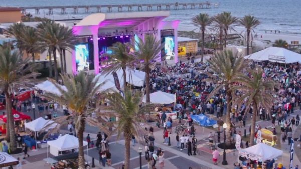A music festival at the beach